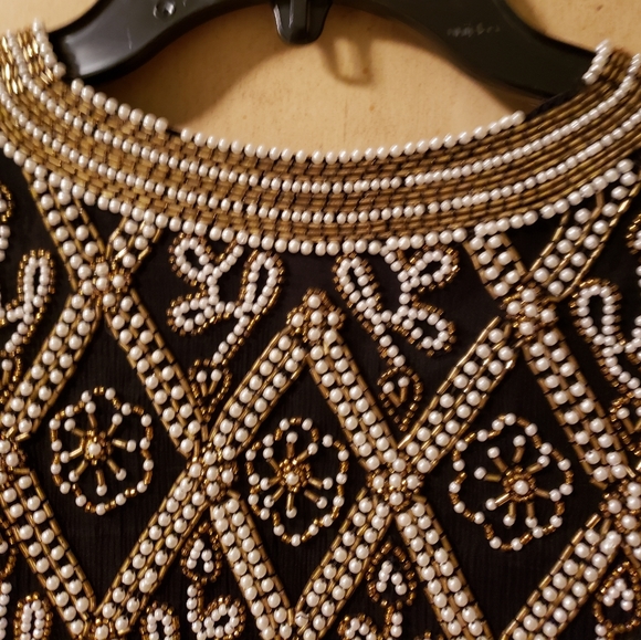 Pearls like and gold beaded top - Picture 8 of 11